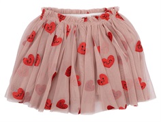 THE NEW Siblings Nicoline skirt adobe rose with heart embroidery